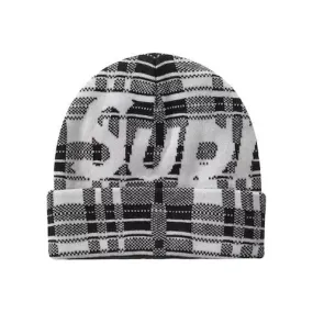 Supreme Big Logo Beanie Beanie (FW23) White Plaid