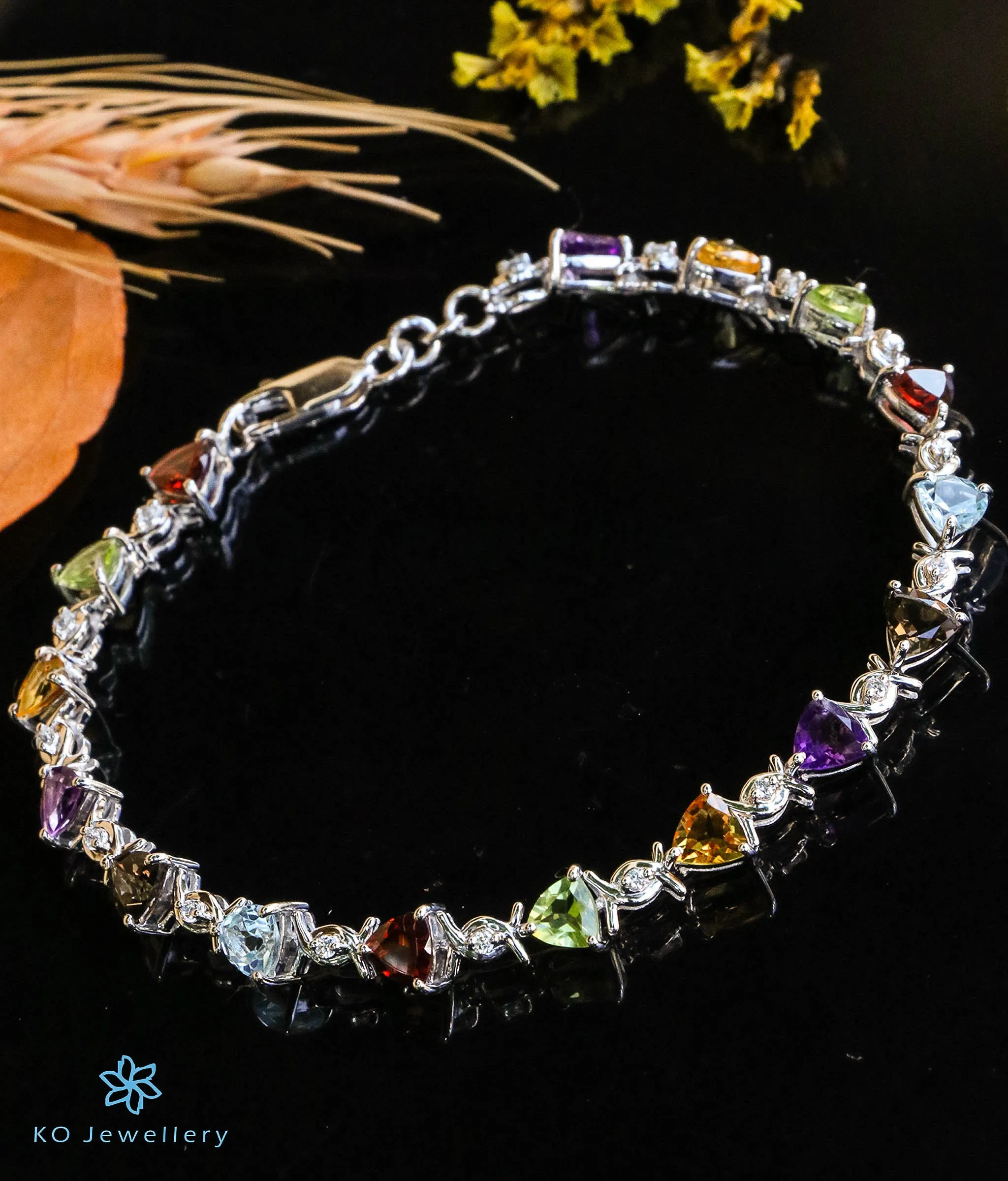 The Rainbow Gemstone Silver Bracelet