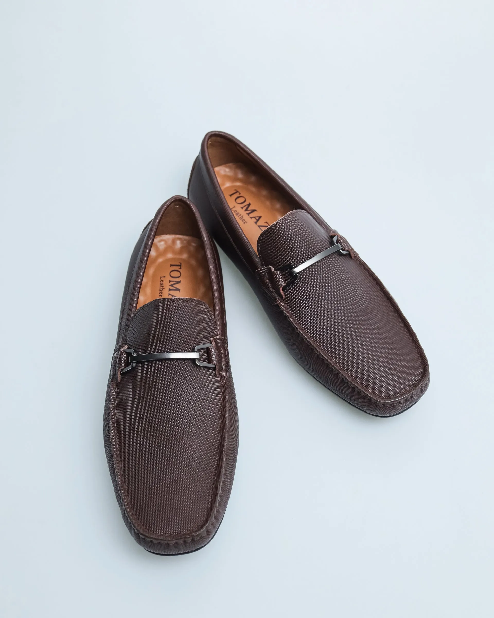 Tomaz C491 Men's Buckle Moccasins (Coffee)