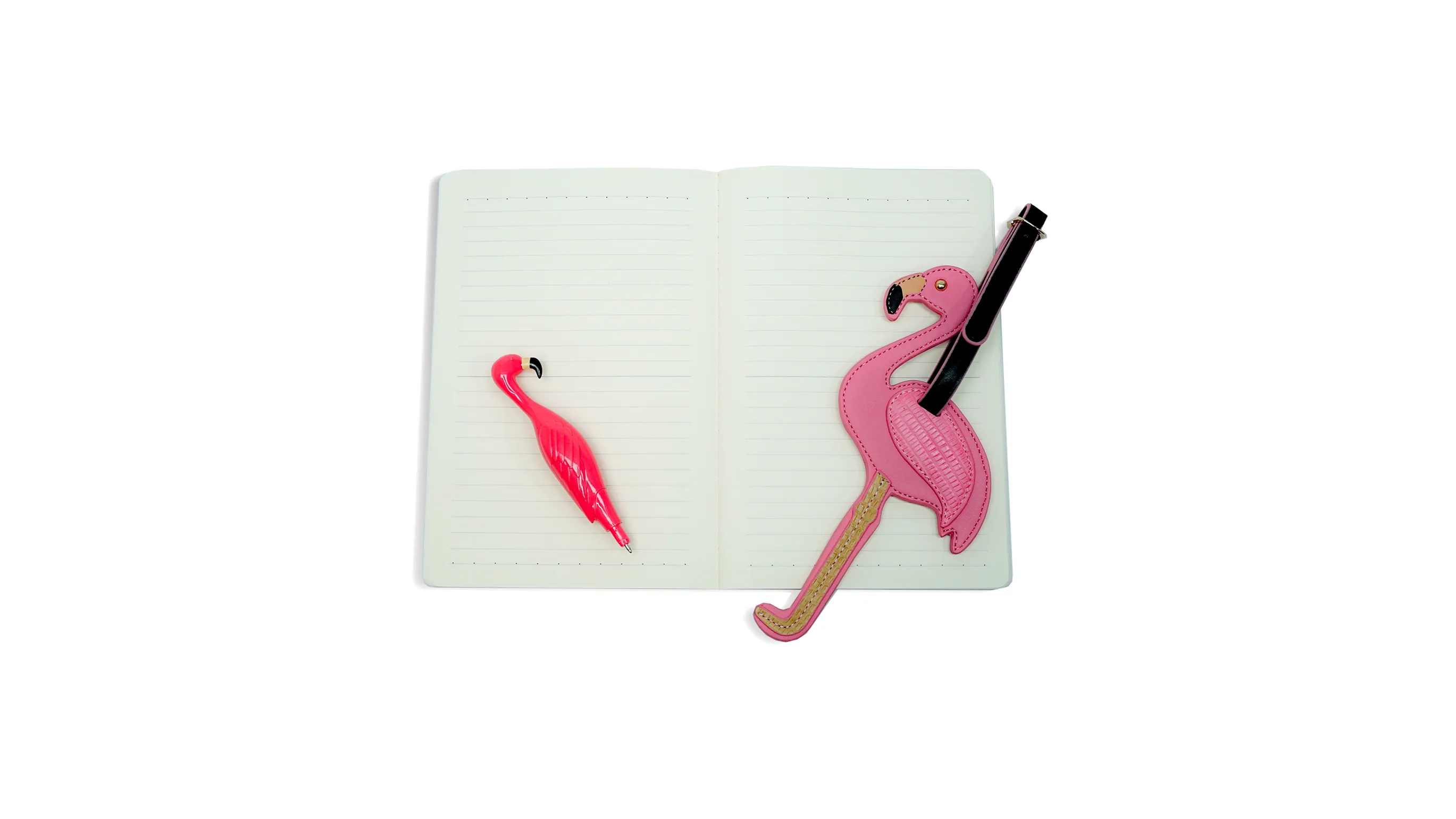 Travel Journal & Silicone Luggage Tag Set Sophisticated Flamingo