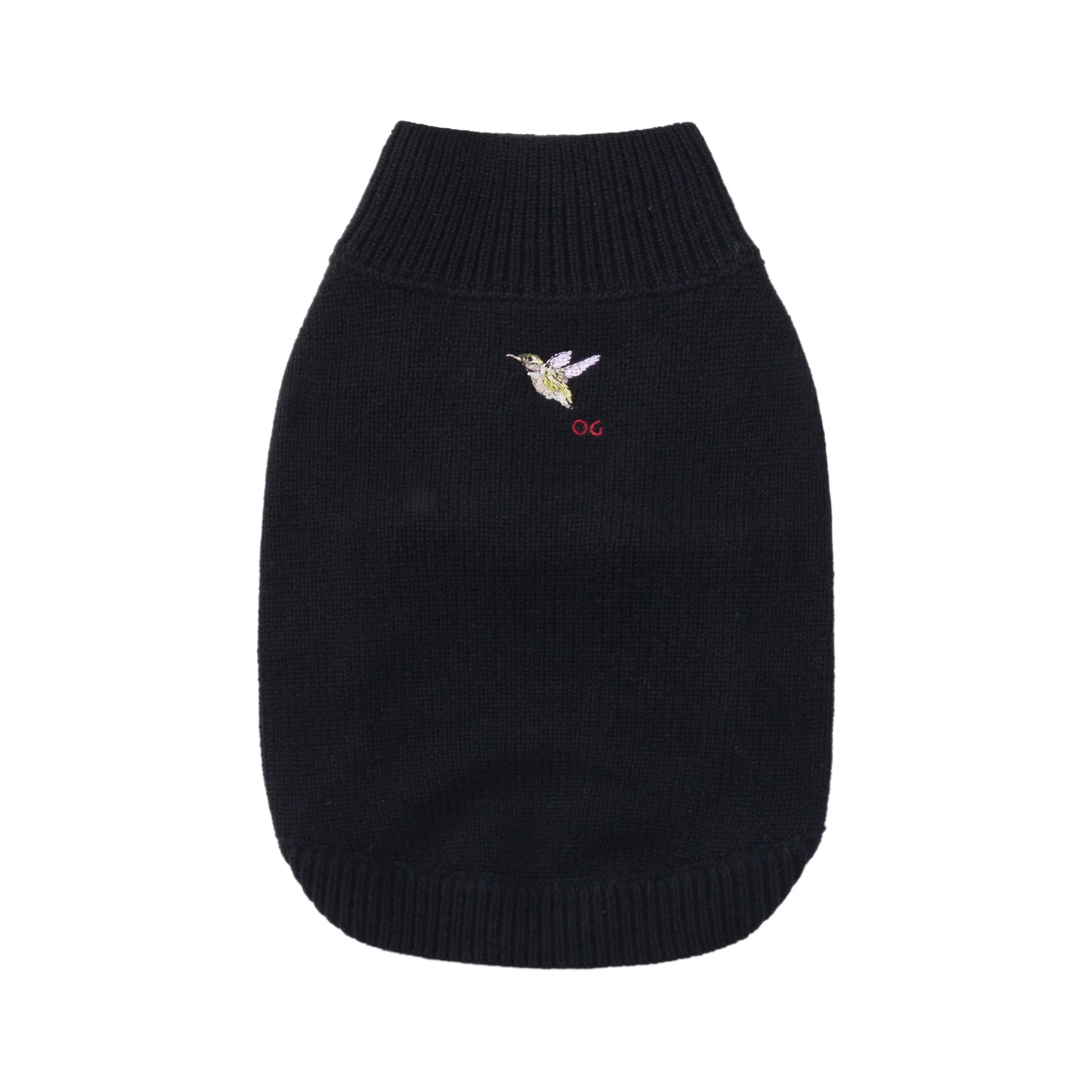 Turtleneck  Long Sleeve Jumper with Embroidey Bird