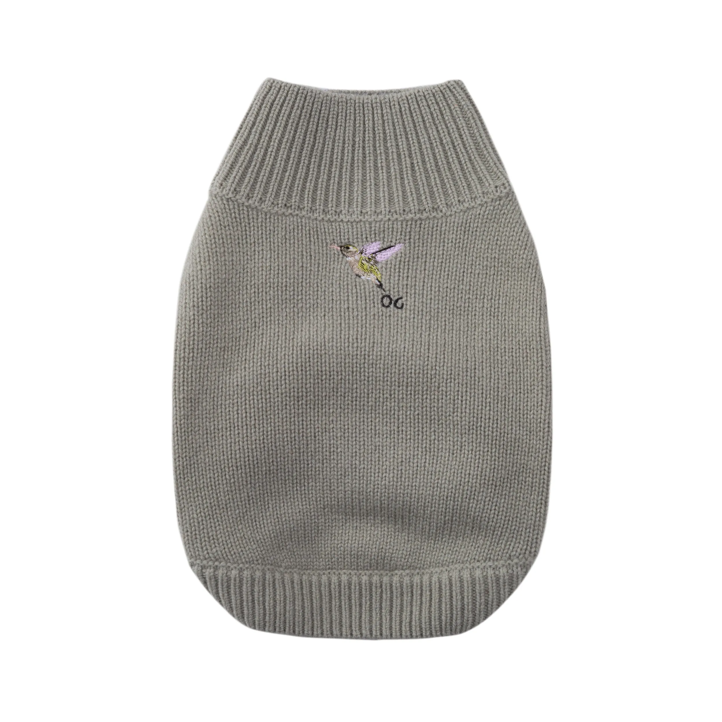 Turtleneck  Long Sleeve Jumper with Embroidey Bird