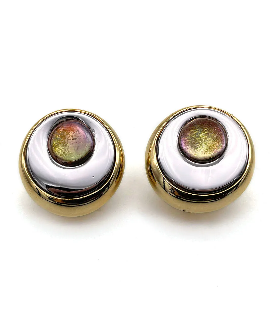 【USA輸入】ヴィンテージ BERGERE コンビメタル イヤリング/Vintage BERGERE Combination Metal Clip On Earrings