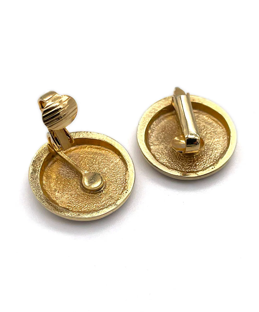 【USA輸入】ヴィンテージ BERGERE コンビメタル イヤリング/Vintage BERGERE Combination Metal Clip On Earrings