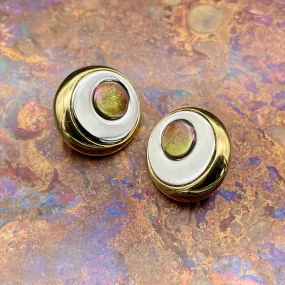 【USA輸入】ヴィンテージ BERGERE コンビメタル イヤリング/Vintage BERGERE Combination Metal Clip On Earrings