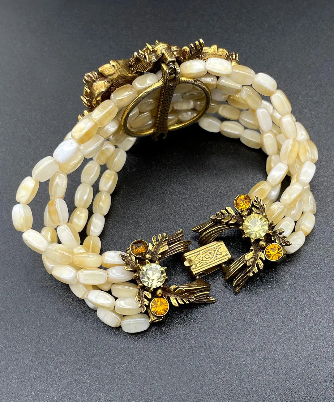 【USA輸入】ヴィンテージ FLORENZA アートガラス オータム ビジュー ブレスレット/Vintage FLORENZA Art Glass Bijou Bracelet