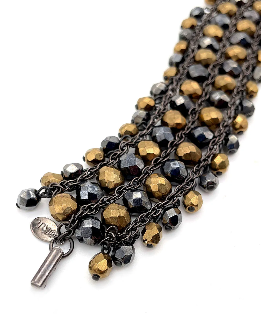 【USA輸入】ヴィンテージ K.J.L ブロンズ ヘマタイト ビーズ ブレスレット/Vintage Bronze Hematite Beads Bracelet