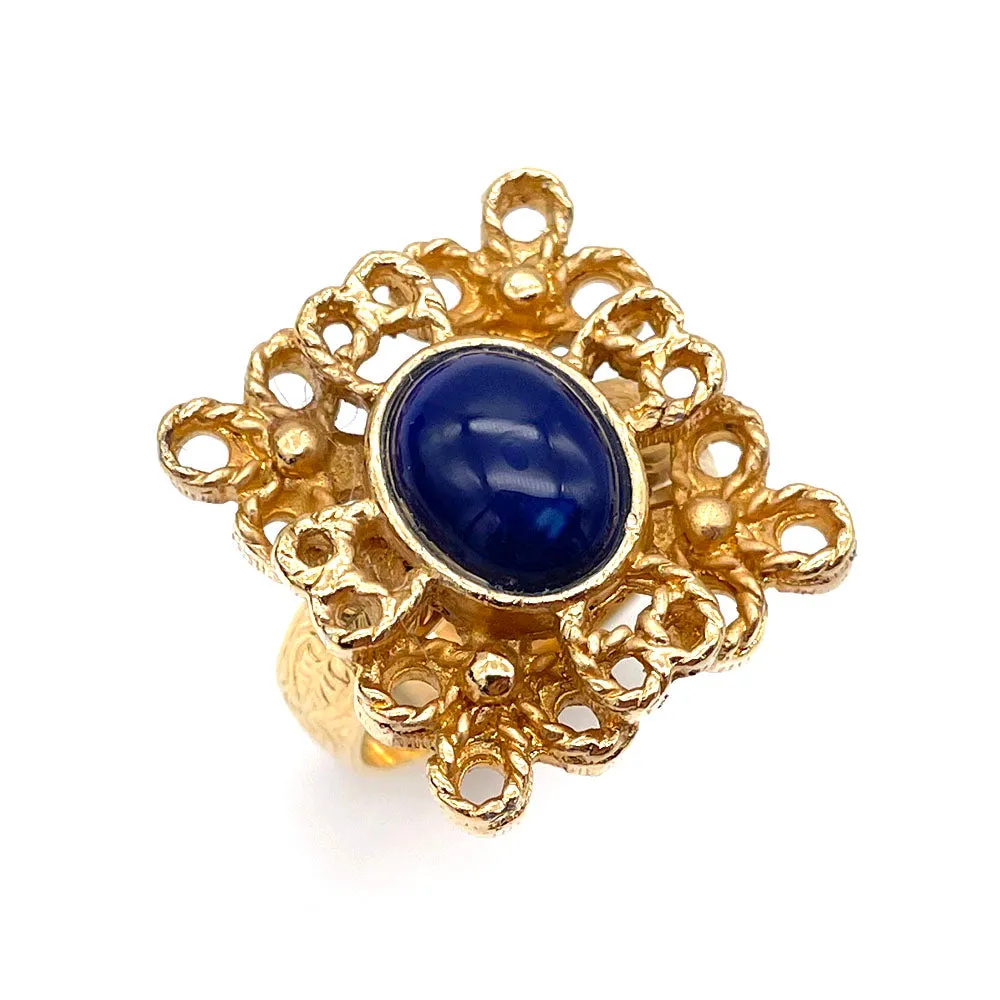 【USA輸入】ヴィンテージ SARAH COV. Victoria Blue リング/Vintage SARAH COV. Victoria Blue Adjustable Ring