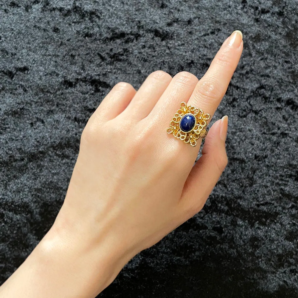 【USA輸入】ヴィンテージ SARAH COV. Victoria Blue リング/Vintage SARAH COV. Victoria Blue Adjustable Ring