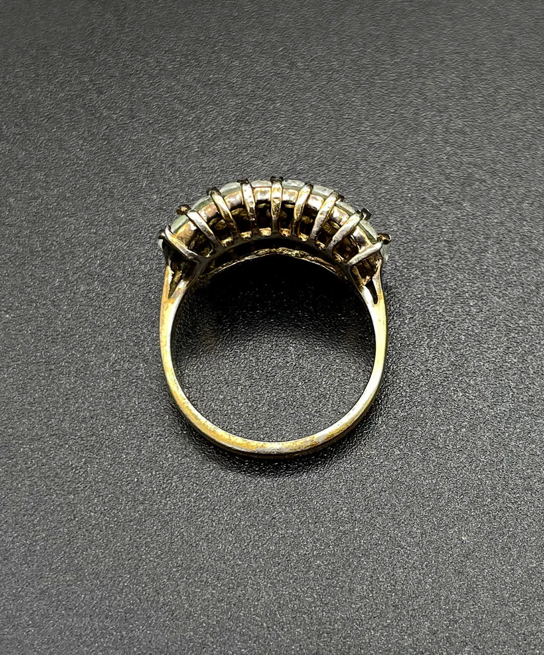 【USA輸入】ヴィンテージ クリアビジュー スターリングシルバー リング/Vintage Clear Bijou Sterling Ring