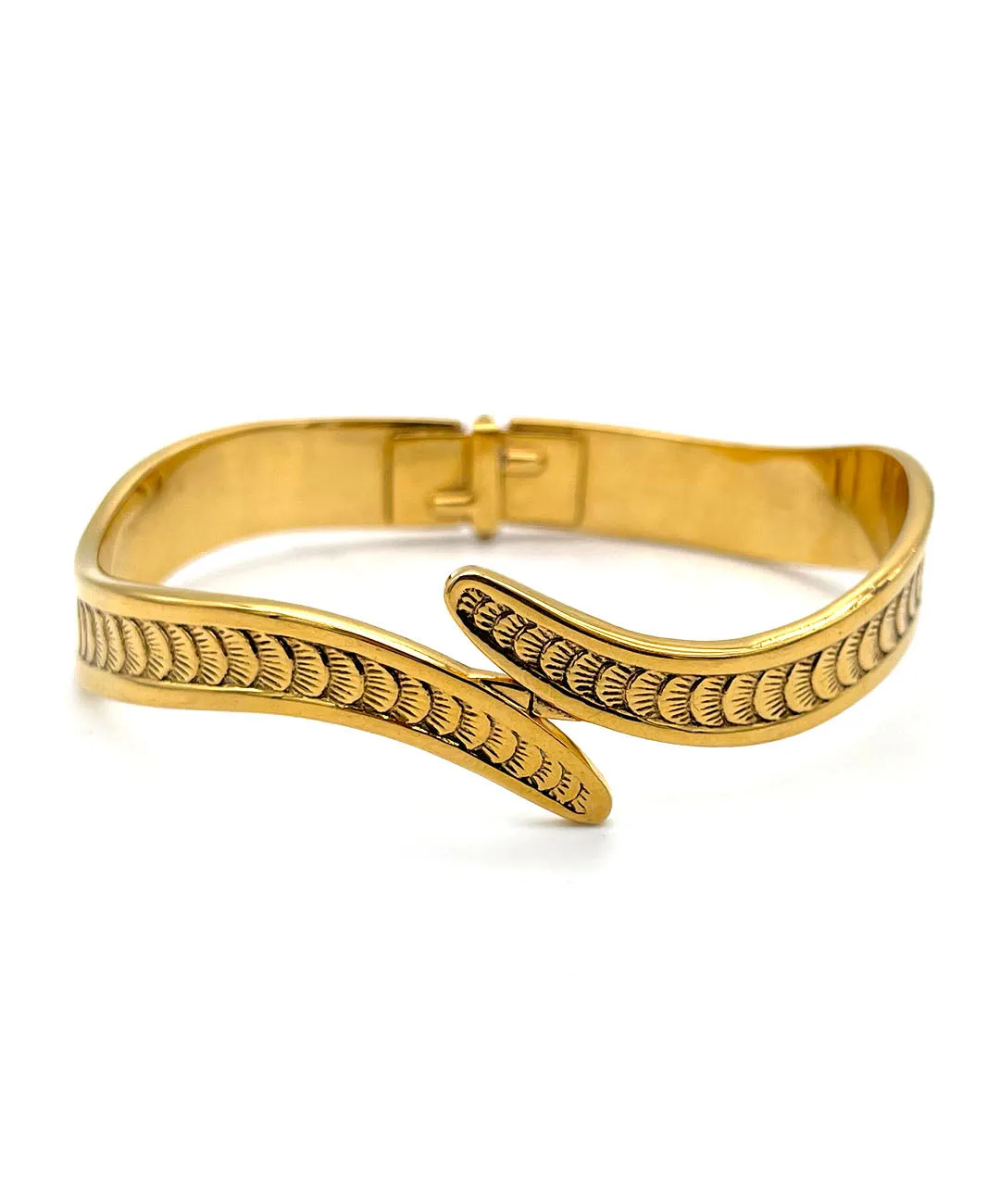 【USA輸入】ヴィンテージ ゴールド ウェーブ バングル/Vintage Gold Wave Bangle