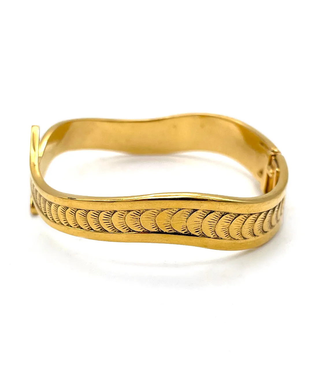 【USA輸入】ヴィンテージ ゴールド ウェーブ バングル/Vintage Gold Wave Bangle