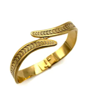 【USA輸入】ヴィンテージ ゴールド ウェーブ バングル/Vintage Gold Wave Bangle