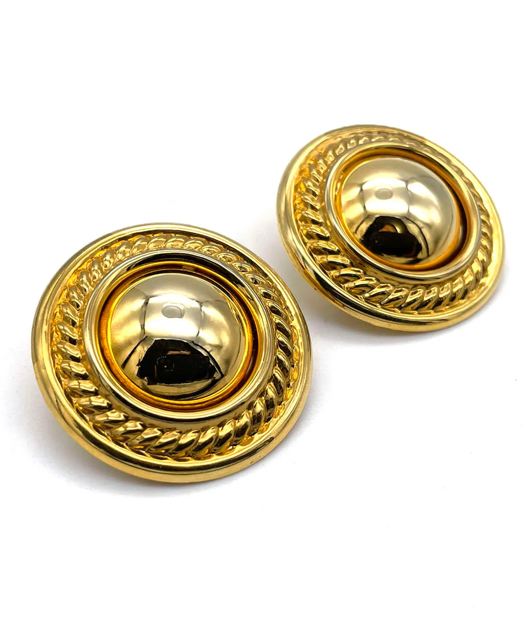 【USA輸入】ヴィンテージ ゴールド サークル イヤリング/Vintage Gold Circle Clip On Earrings