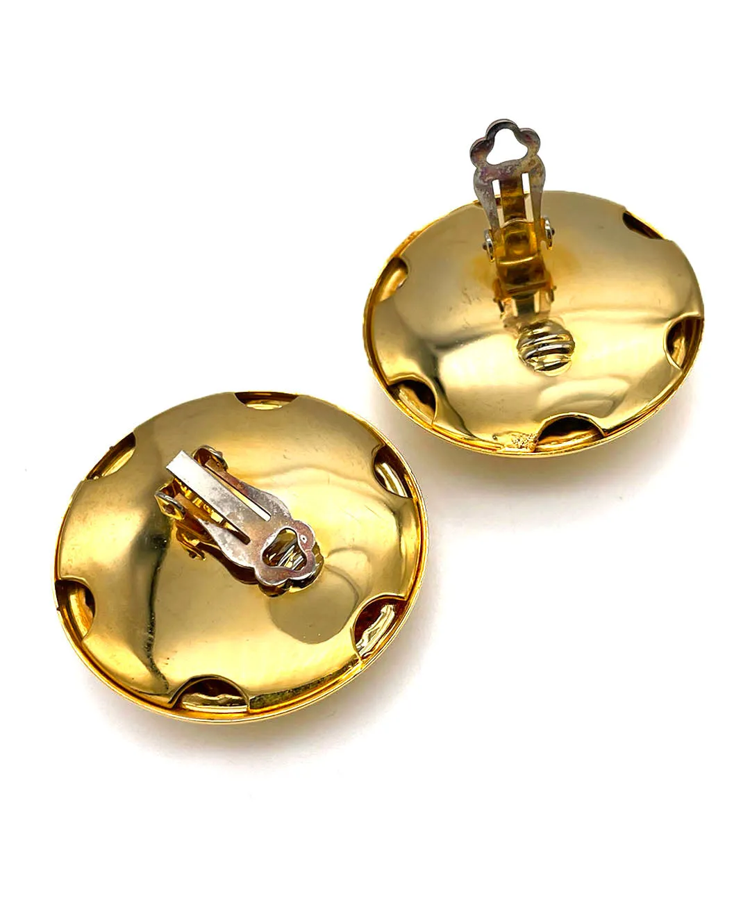 【USA輸入】ヴィンテージ ゴールド サークル イヤリング/Vintage Gold Circle Clip On Earrings