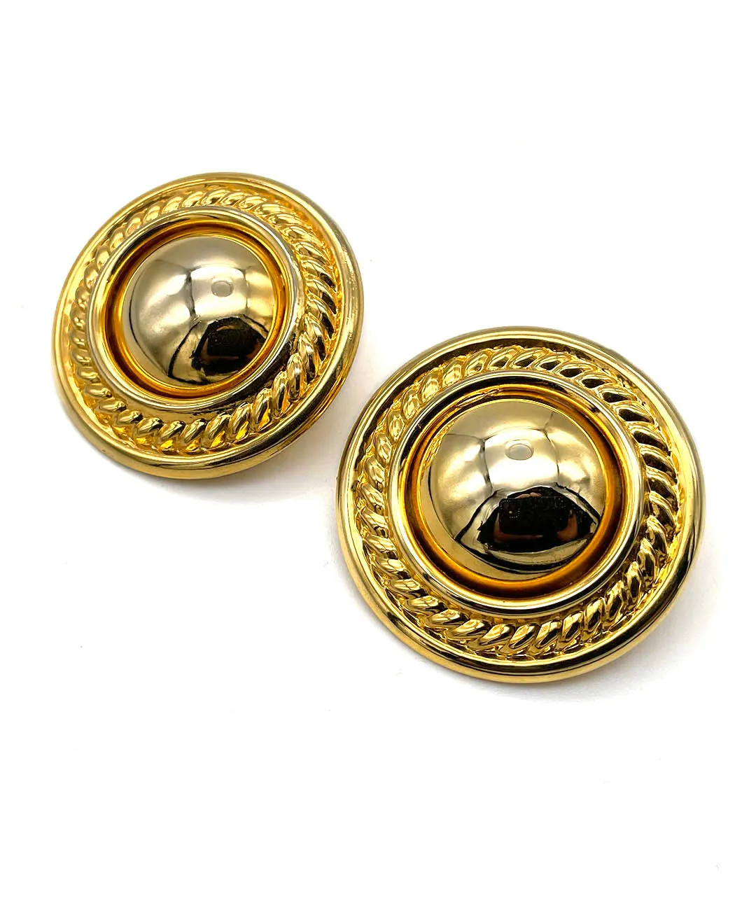 【USA輸入】ヴィンテージ ゴールド サークル イヤリング/Vintage Gold Circle Clip On Earrings