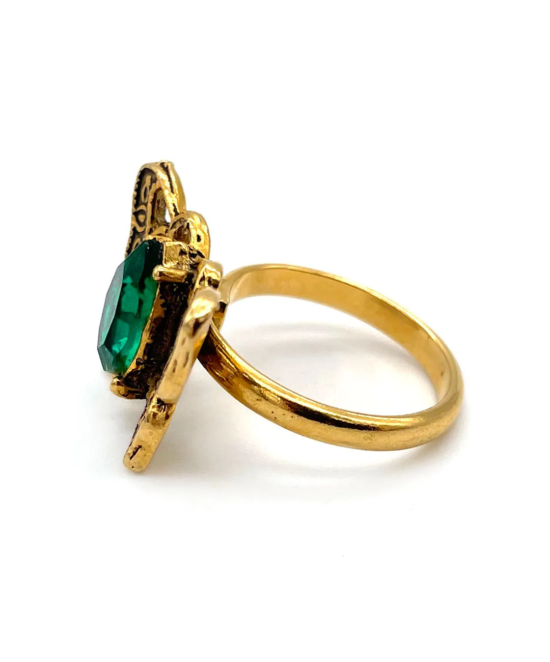 【USA輸入】ヴィンテージ バタフライ エメラルド ビジュー リング/Vintage Butterfly Emerald Bijou Ring