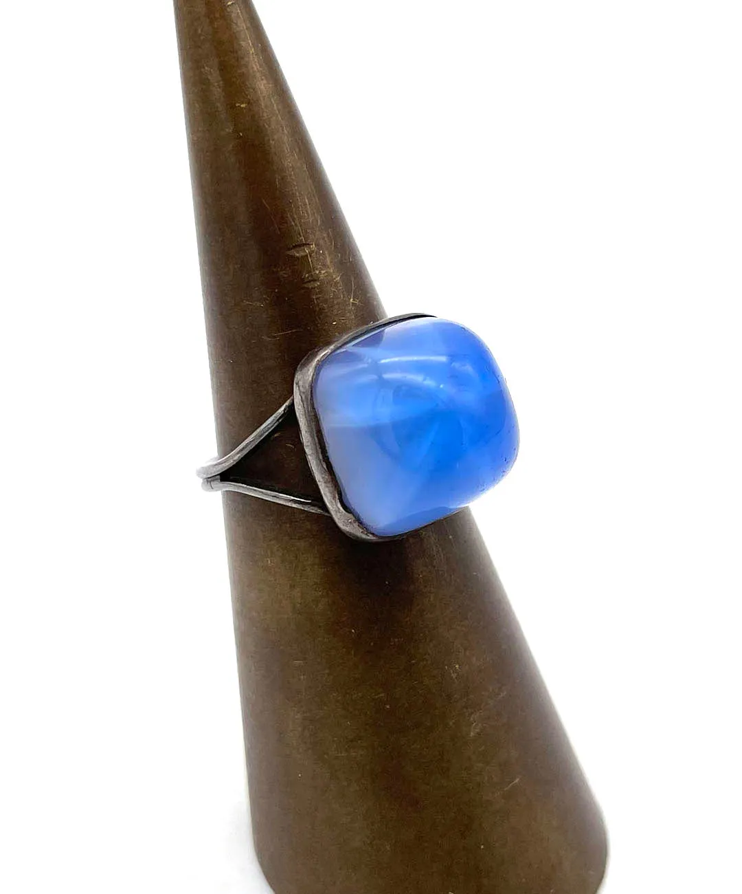 【USA輸入】ヴィンテージ ブルー カボション リング/Vintage Blue Cabochon Ring