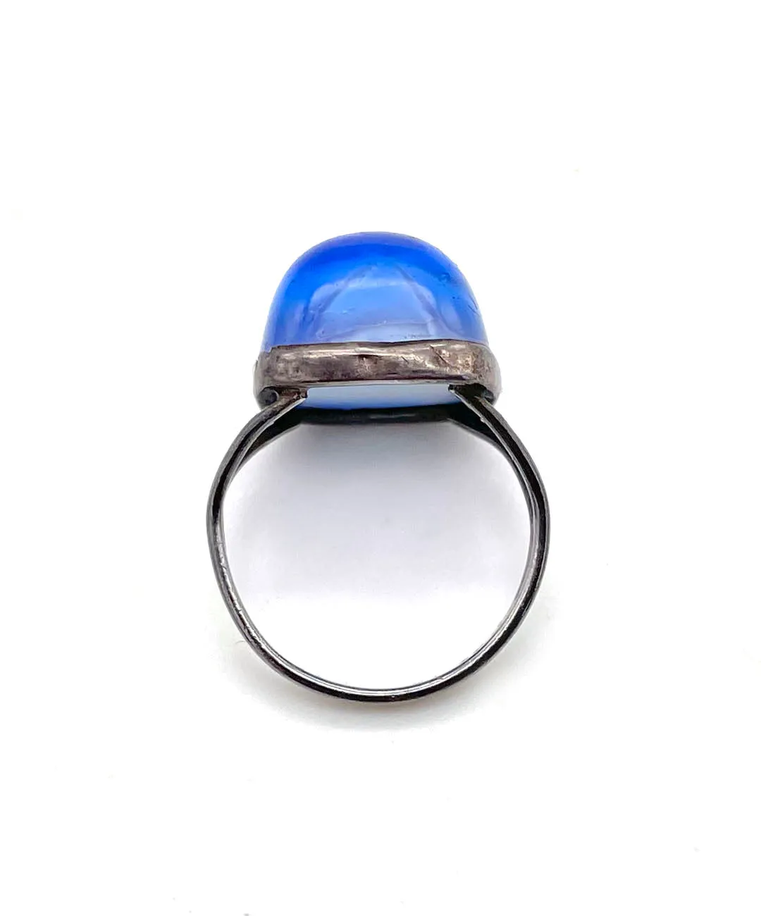 【USA輸入】ヴィンテージ ブルー カボション リング/Vintage Blue Cabochon Ring