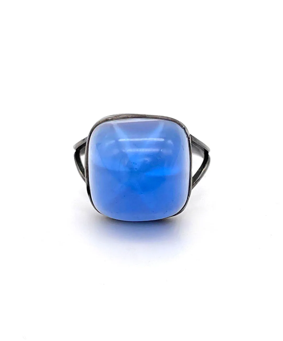 【USA輸入】ヴィンテージ ブルー カボション リング/Vintage Blue Cabochon Ring