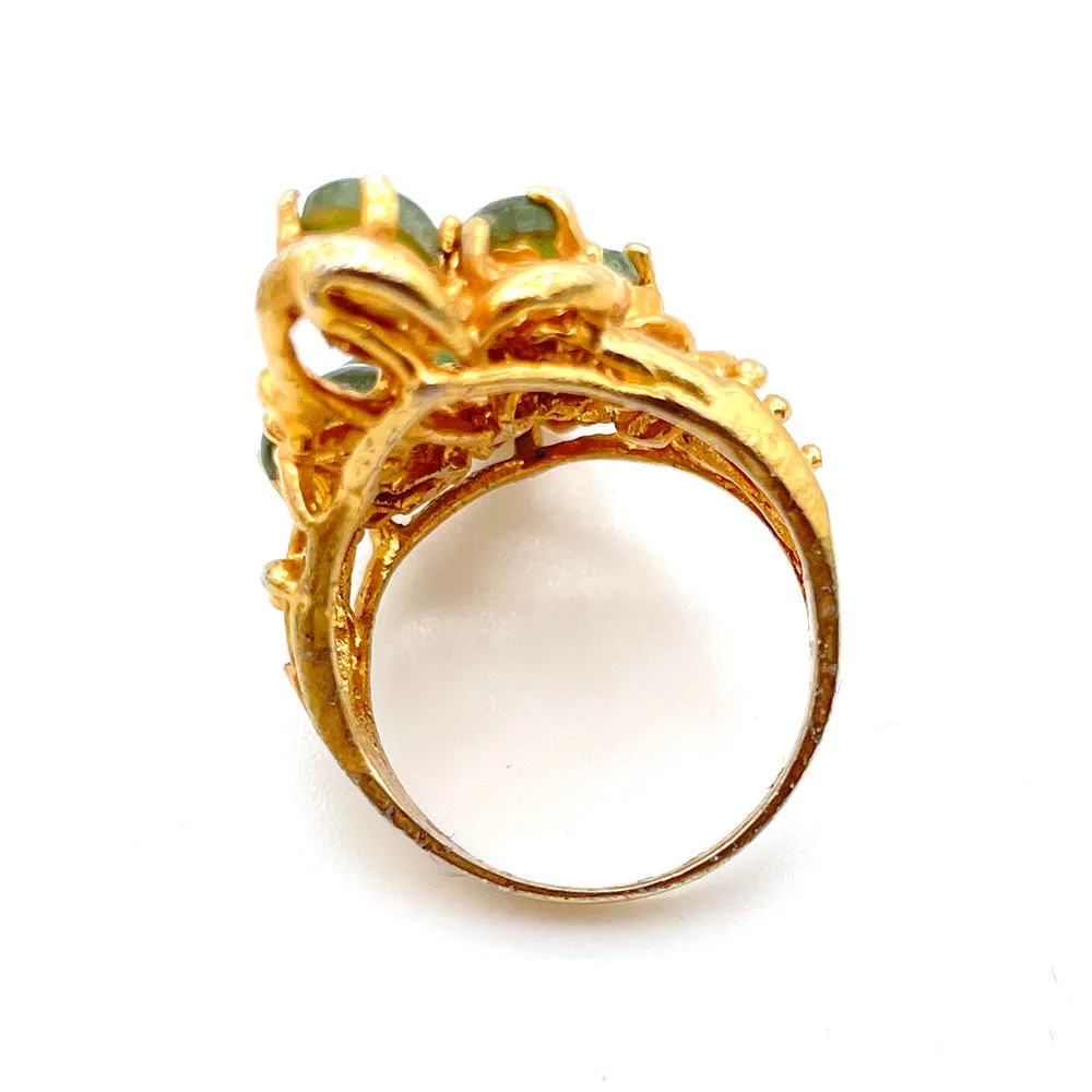 【USA輸入】ヴィンテージ モスグリーン リーフ リング/Vintage Moss Green Leaf Ring