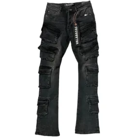 Valabasas Pinnacle Flared Stacked Denim (Black/Grey) VLBS4101623