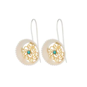 Vama | Giselle earrings | Metal-Sterling Silver | Stone-Turquoise | Finish-Matt