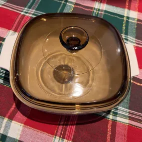 Vintage Corning Ware Symphony Casserole Dish w/ Amber Lid A 2 B 2 Liter