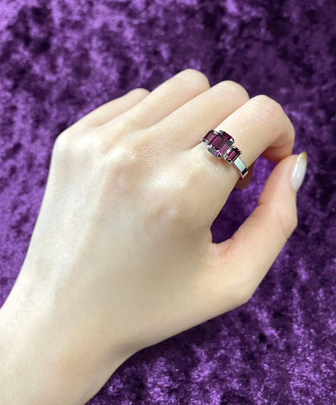 【ドイツ買付】ヴィンテージ SEIBOTH アメジストパープル リング/Vintage SEIBOTH Amethyst Glass Ring