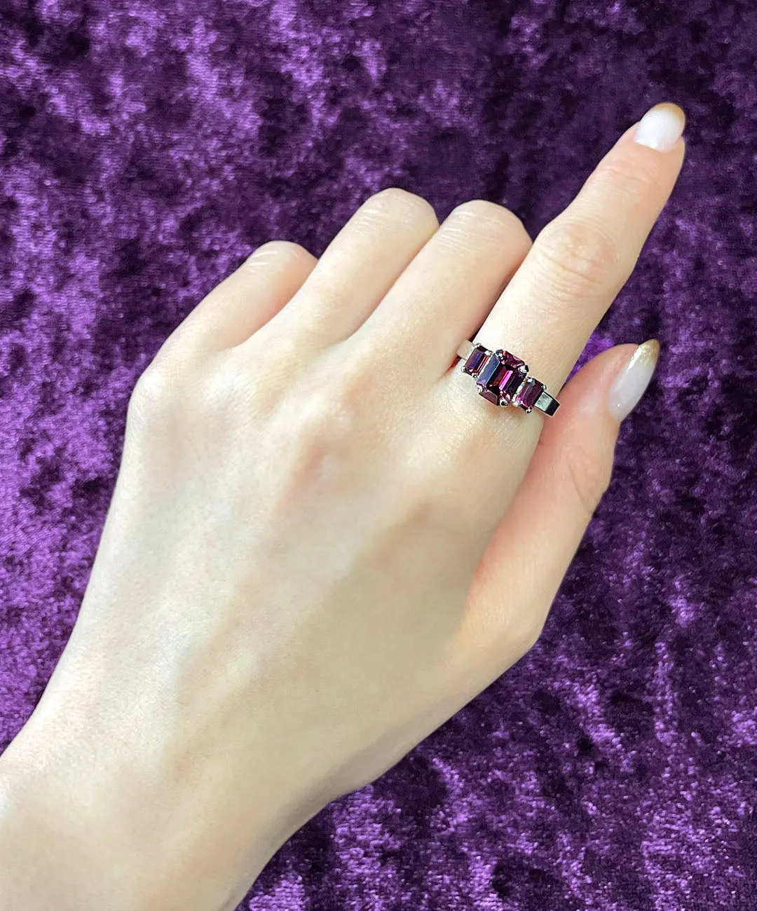 【ドイツ買付】ヴィンテージ SEIBOTH アメジストパープル リング/Vintage SEIBOTH Amethyst Glass Ring