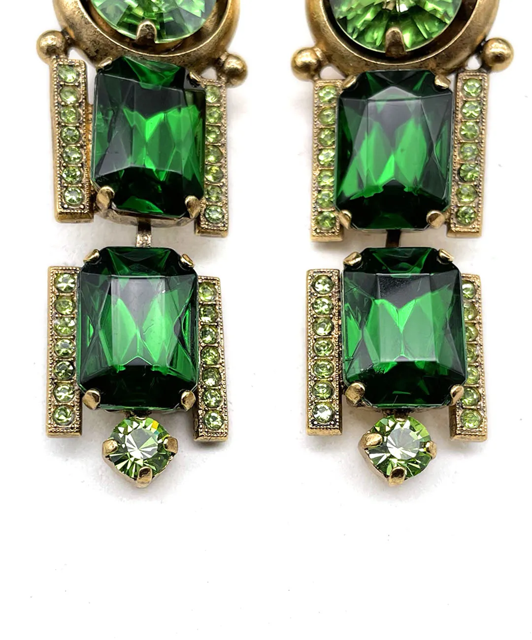 【ドイツ買付】ヴィンテージ SEIBOTH グリーン ビジュー ピアス/Vintage SEIBOTH Green Bijou Post Earrings