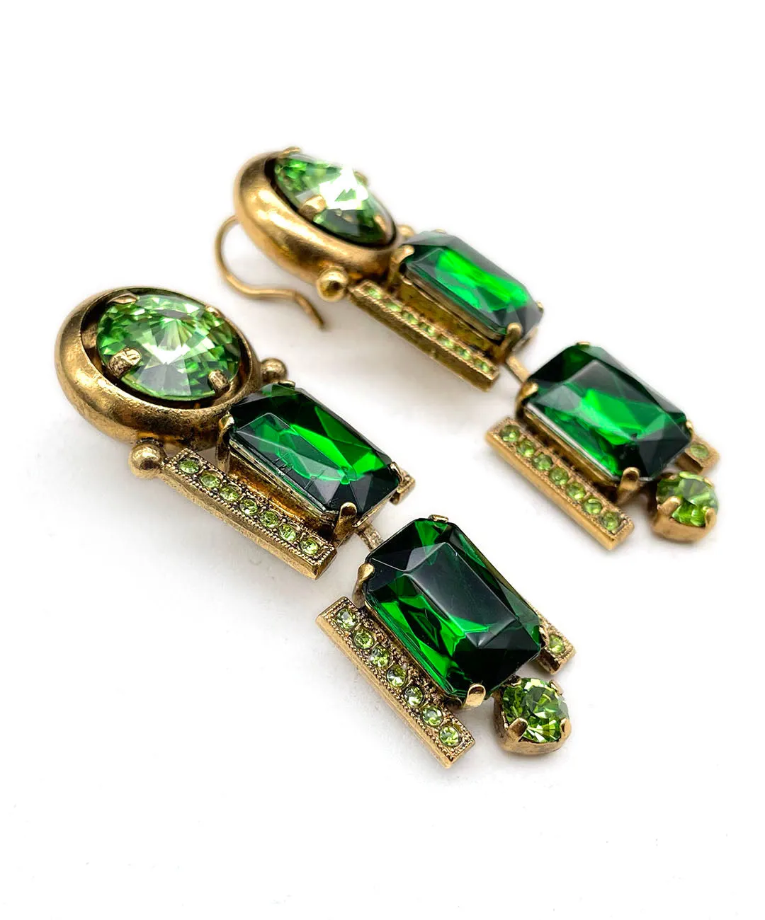 【ドイツ買付】ヴィンテージ SEIBOTH グリーン ビジュー ピアス/Vintage SEIBOTH Green Bijou Post Earrings