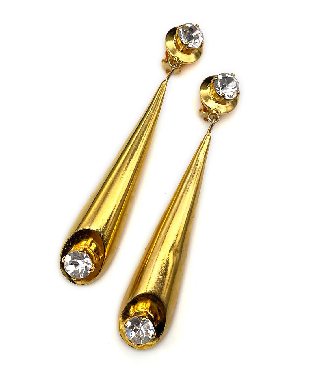 【ドイツ買付】ヴィンテージ SEIBOTH ゴールド ロング イヤリング/Vintage SEIBOTH Gold long Clip On Earrings