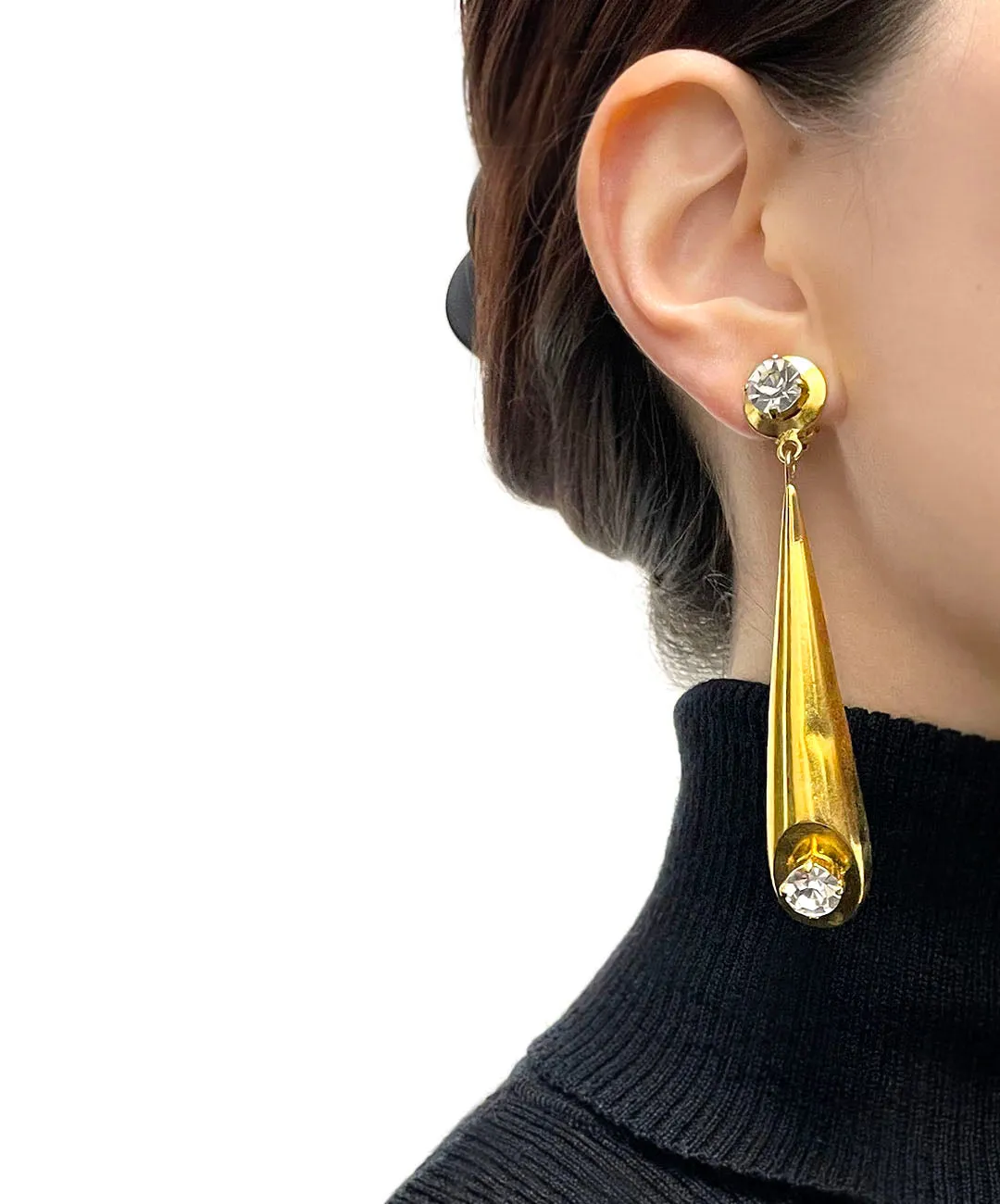 【ドイツ買付】ヴィンテージ SEIBOTH ゴールド ロング イヤリング/Vintage SEIBOTH Gold long Clip On Earrings