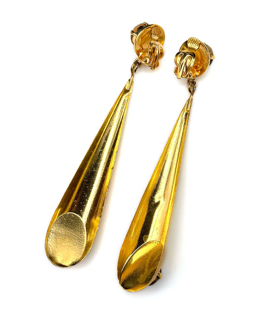 【ドイツ買付】ヴィンテージ SEIBOTH ゴールド ロング イヤリング/Vintage SEIBOTH Gold long Clip On Earrings