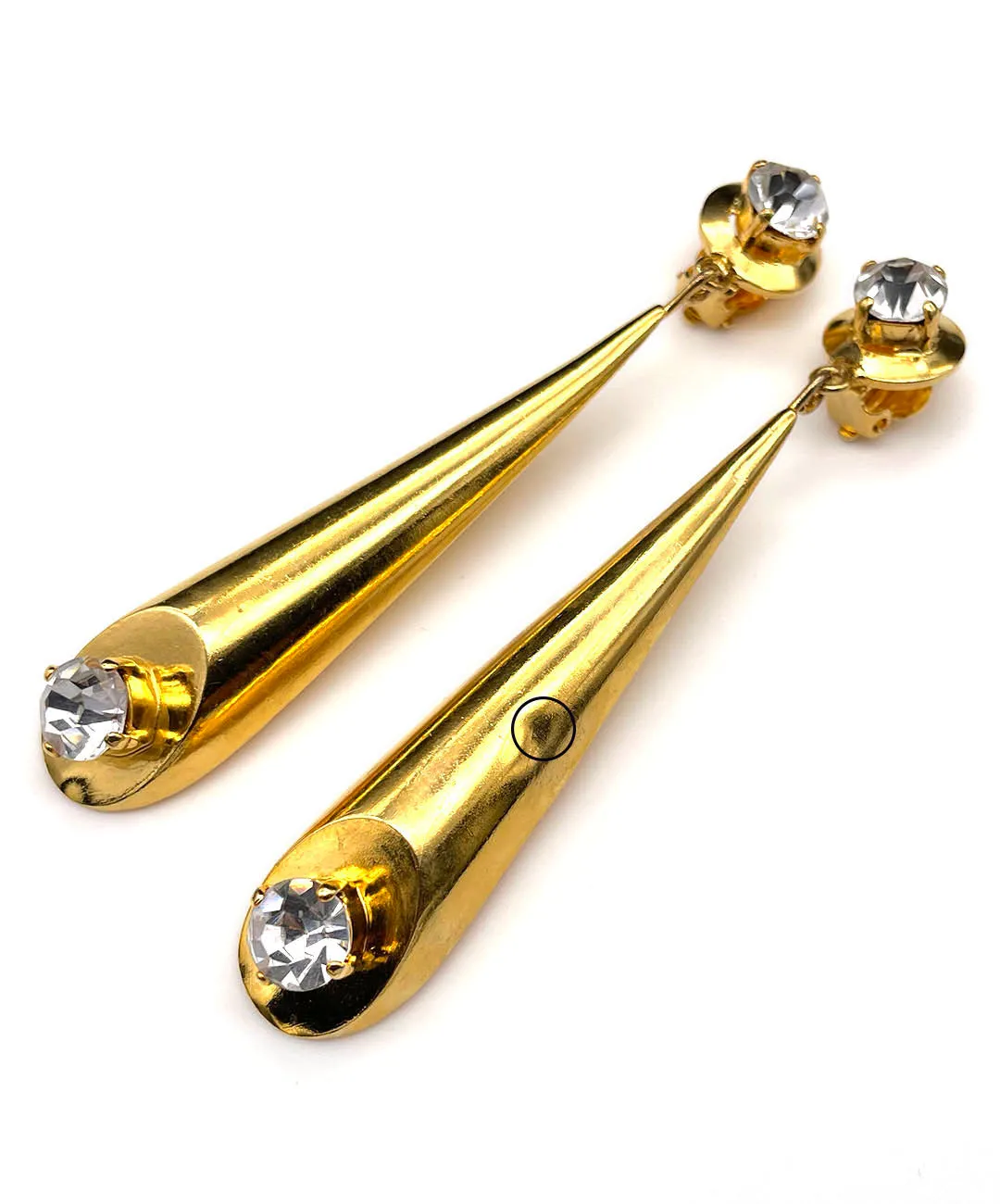 【ドイツ買付】ヴィンテージ SEIBOTH ゴールド ロング イヤリング/Vintage SEIBOTH Gold long Clip On Earrings