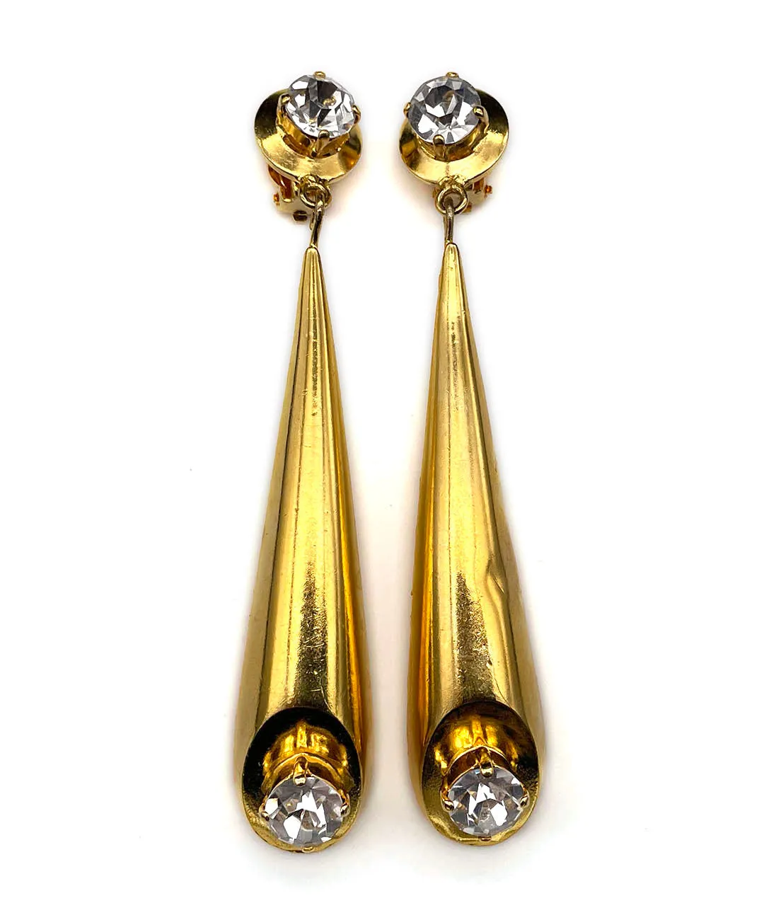 【ドイツ買付】ヴィンテージ SEIBOTH ゴールド ロング イヤリング/Vintage SEIBOTH Gold long Clip On Earrings