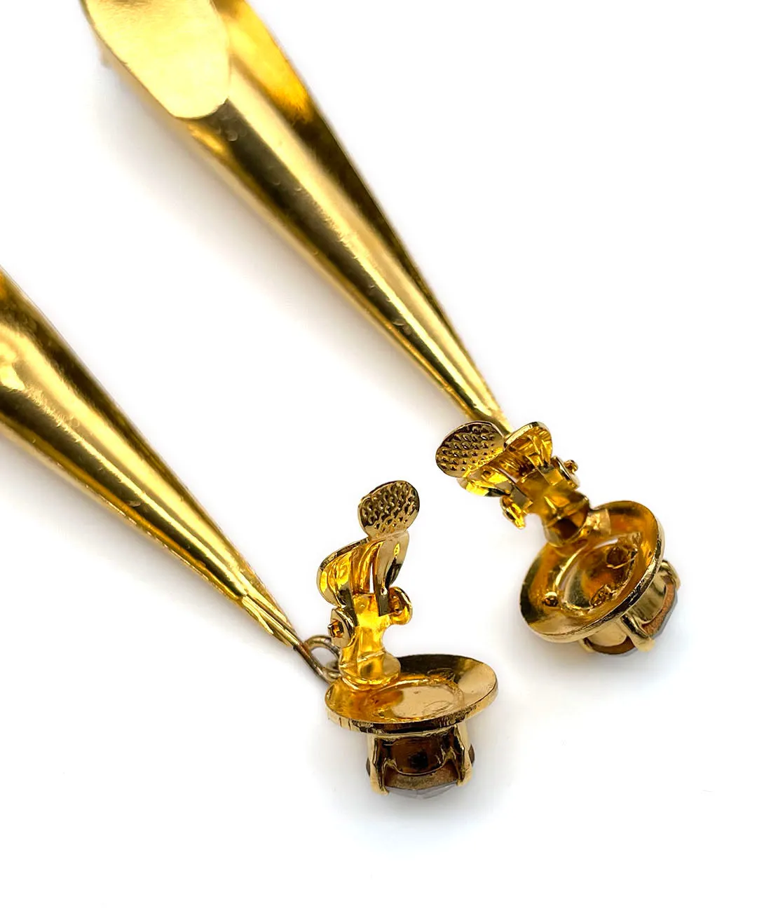 【ドイツ買付】ヴィンテージ SEIBOTH ゴールド ロング イヤリング/Vintage SEIBOTH Gold long Clip On Earrings