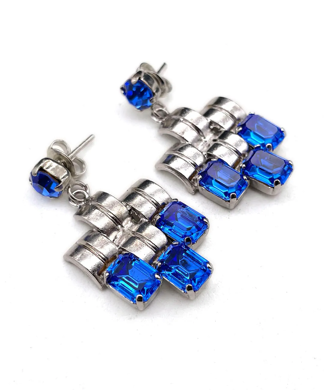 【ドイツ買付】ヴィンテージ SEIBOTH ブルー ビジュー ピアス/Vintage SEIBOTH Blue Bijou Post Earrings