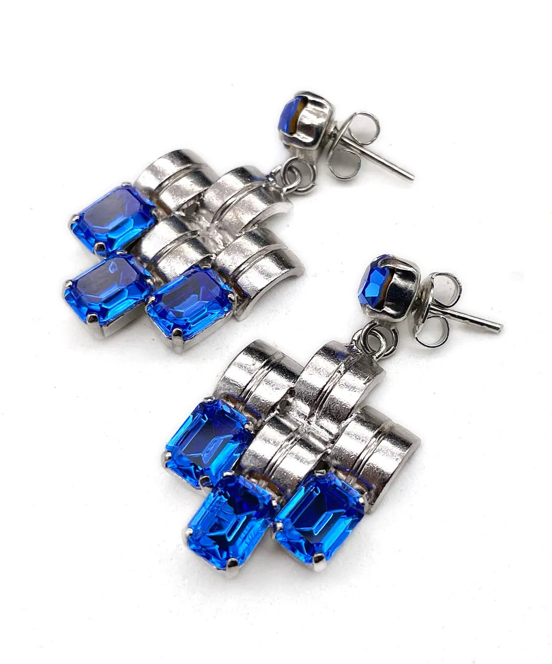 【ドイツ買付】ヴィンテージ SEIBOTH ブルー ビジュー ピアス/Vintage SEIBOTH Blue Bijou Post Earrings