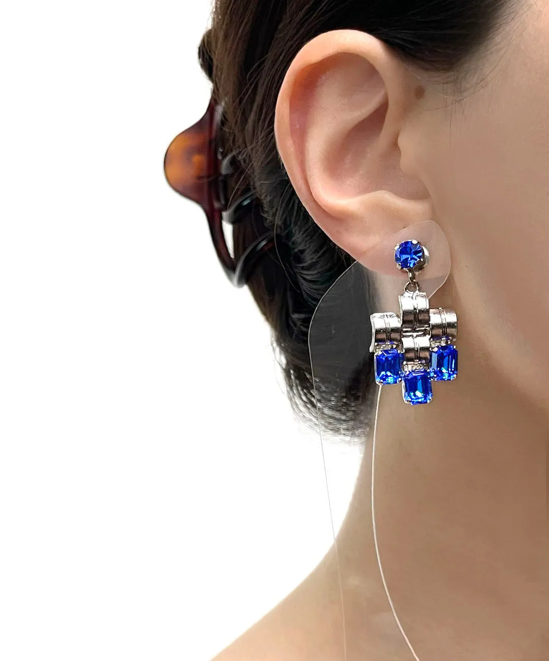 【ドイツ買付】ヴィンテージ SEIBOTH ブルー ビジュー ピアス/Vintage SEIBOTH Blue Bijou Post Earrings