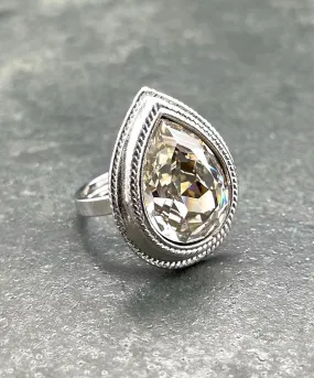 【ドイツ買付】ヴィンテージ SEIBOTH ペアシェイプ クリアビジュー リング/Vintage SEIBOTH Clear Bijou Ring