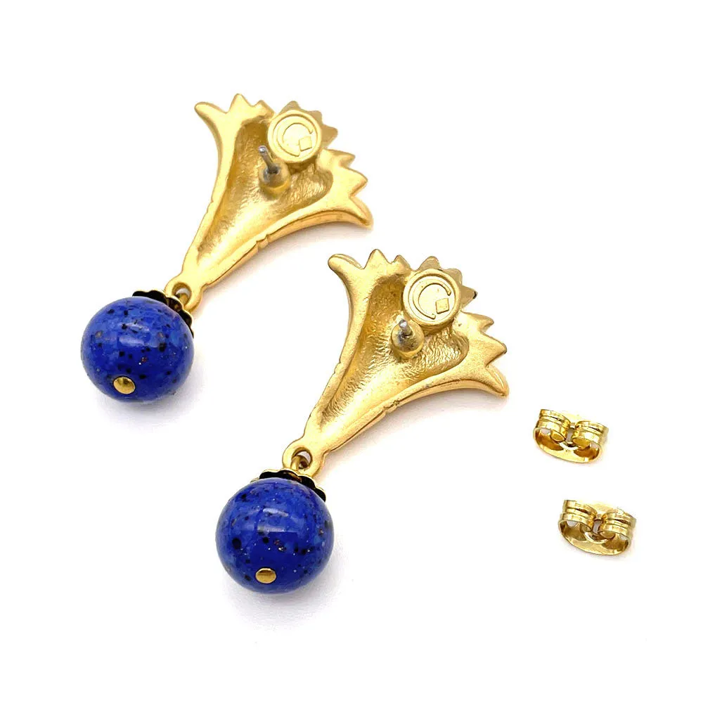 【フランス輸入】ヴィンテージ SPHINX for CAURA ブルー イヤリング/Vintage SPHINX for CAURA Blue Clip On Earrings